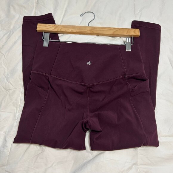 Athleta Salutation Stash Pocket II 7/8 Tight Leggings Burgundy Spiced Cabernet M - Picture 4 of 9